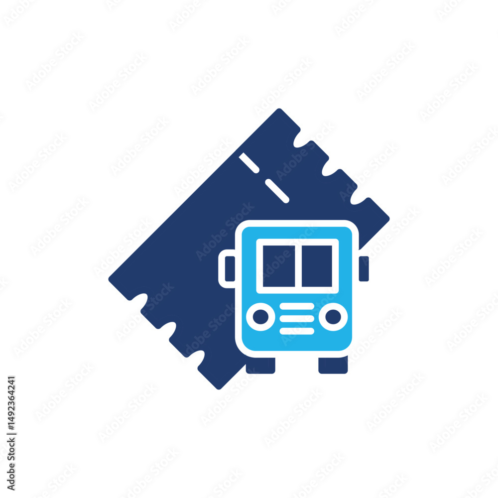 Poster bus ticket colored icon vector design good for web or mobile app