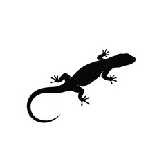 Black lizard silhouette isolated on white background. Lizard icon vector illustration design.