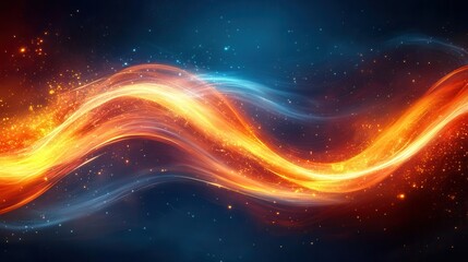 Obraz premium Abstract fiery, glowing waves (1)