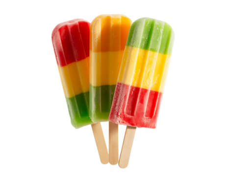 green, orange and red colour popsicle isolated