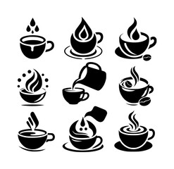 Fototapeta premium Stylized Coffee Mug Black and White Vector