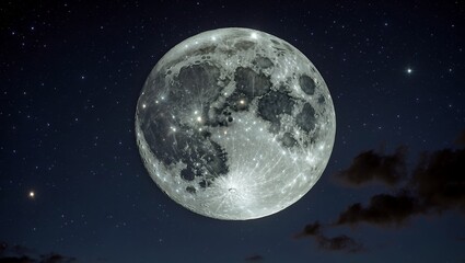 Fototapeta premium A serene night sky filled with moon and stars