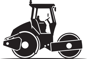 Naklejka premium Road Roller Silhouette Vector Set