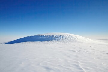 Snowy Glacial Mound Under Clear Sky