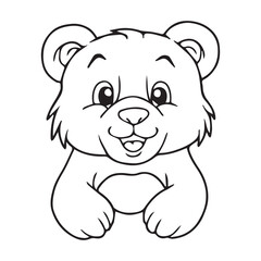 cute bear cub sketch vector illustration
