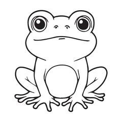  cute frog sketch vector illustration