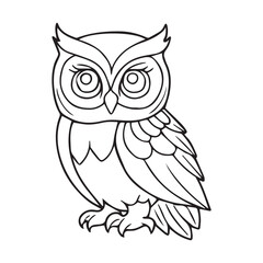 Fototapeta premium cute owl sketch vector illustration