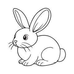 cute rabbit line vector illustration