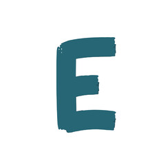 Bold Brush Letter E with Expressive Texture for Vintage Typography Artworks