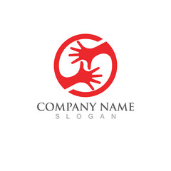 Hand help logo and symbol vector