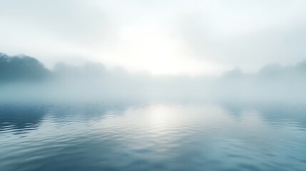 Obraz premium Misty morning lake view