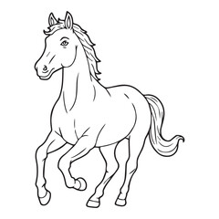 horse line vector illustration
