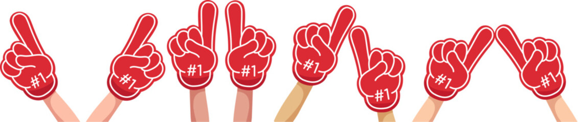 Fan foam hands number one set