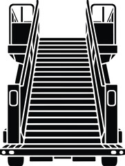 Stair Truck & Aircraft Silhouette Set – Airport Passenger Boarding Icons Airport Ground Support Icons – Stair Vehicle & Aircraft Silhouettes