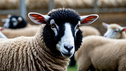 Black faced domestic sheep breed for meat production