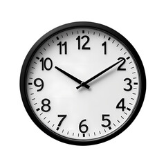 Classic wall clock displaying time in a minimalist design, perfect for modern home or office decor.