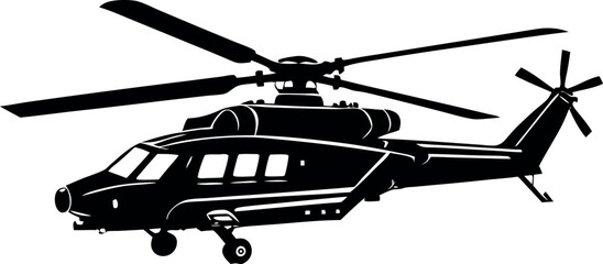 Flying Machine Engine Silhouette – Retro Futuristic Aircraft Vector