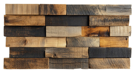 Reclaimed wood wall panel with rustic texture and natural color variation for interior design