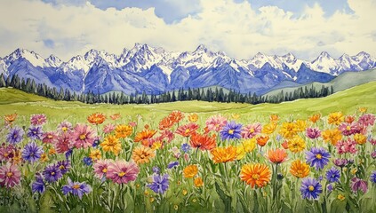 Obraz premium Mountain Meadow Bloom