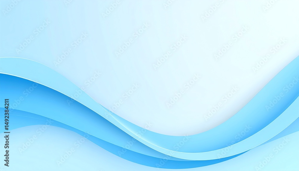 Poster a smooth gradient of blue waves on a light background, creating a calming and modern design