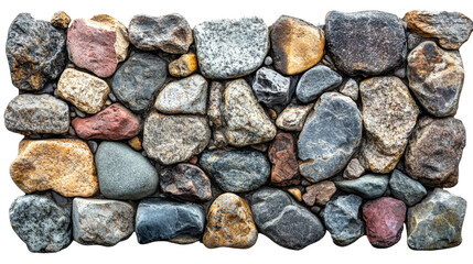 Natural colorful stone wall with rough texture and irregular shapes, creating rustic look