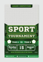 Sports tournament event social media post template simple design green background
