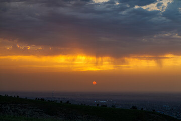 Beautiful sunset scenery with dusk skies