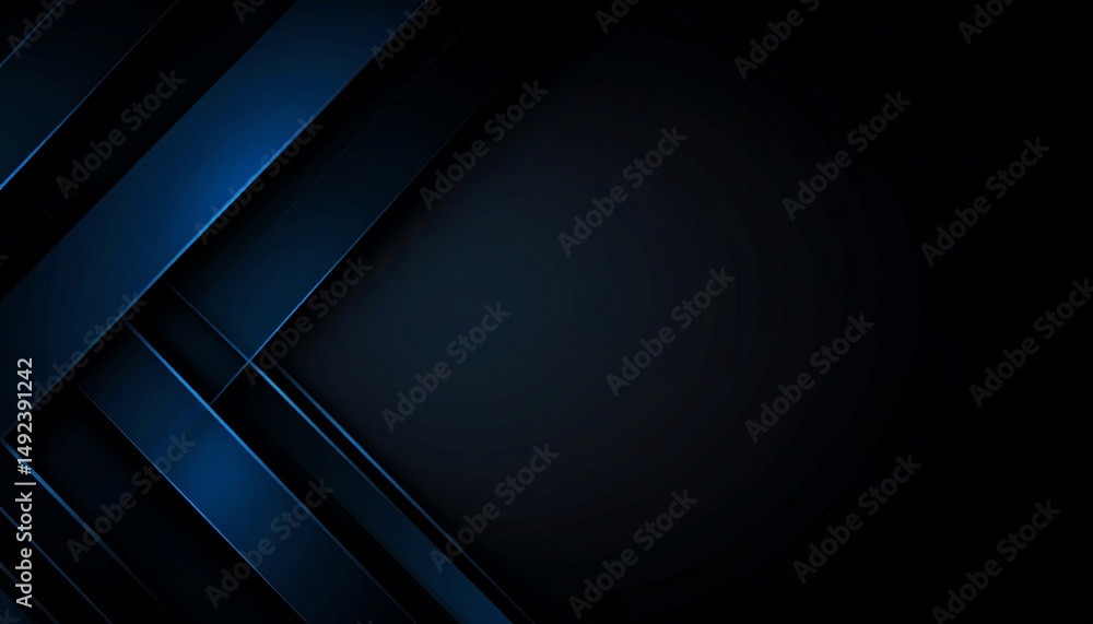 Poster abstract dark background with blue diagonal lines creating a modern, sleek design, suitable for tech