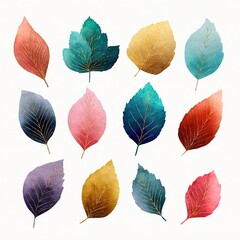 Obraz premium watercolor leaves clipart. High quality