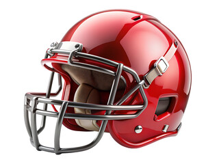 Fototapeta premium red american tow football helmet mockup isolated on white background, PNG