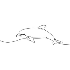 Outline of the profile of a dolphin in one line