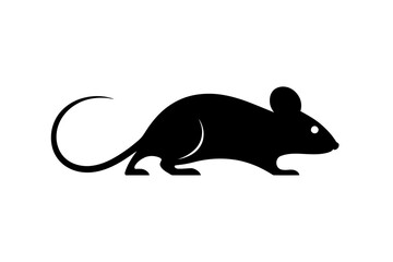 Black silhouette of a mouse rodent vector image