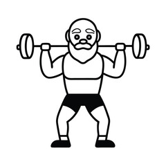 Old Man Powerlifting with Grit and Strength