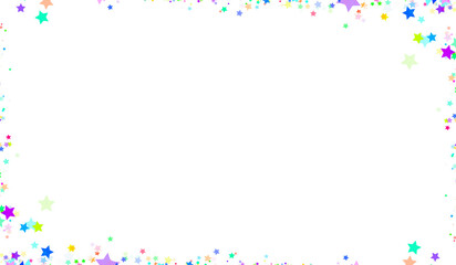 Bright Multicolor Star Line PNG - Vibrant Neon Decorative Strip with Transparent Background