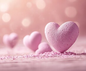 Obraz premium pink hearts on a pink background