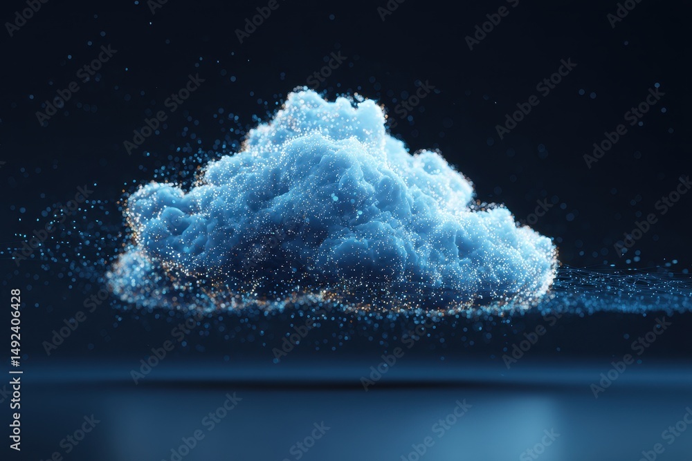 Poster abstract digital cloud computing concept
