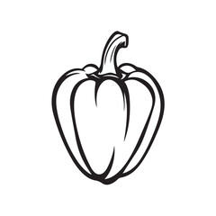 Vector illustration of bell pepper with fresh and bright colored design isolated on white background.