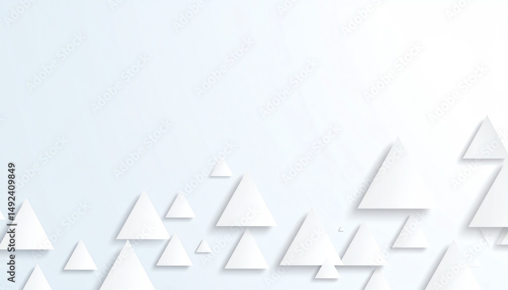 Poster abstract design featuring white triangles on a light background, creating a modern and minimalist ae