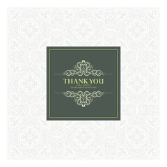 elegant thank you card design with a decorative pattern background