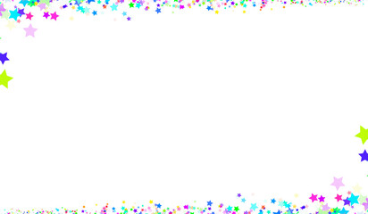 Bright Multicolor Star Line PNG - Vibrant Neon Decorative Strip with Transparent Background