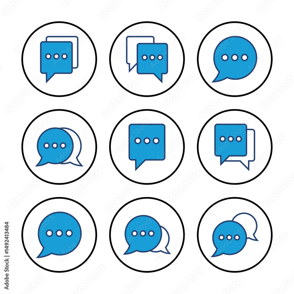 Poster chat icon vector. speech bubble icon. comment icon vector. message. contact us