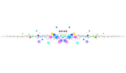 Bright Multicolor Star Line PNG - Vibrant Neon Decorative Strip with Transparent Background