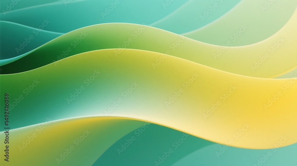 Poster abstract rendered composition of curved flowing colorful paper layers gradient backdrop