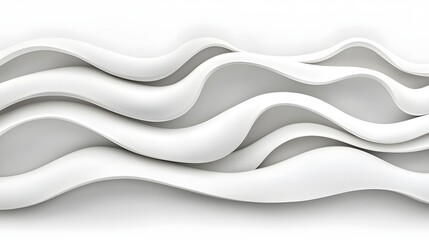 Obraz premium Flowing White Waves on a Light Background for Minimalist Design Projects