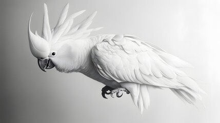 Majestic White Cockatoo Exhibiting Beautiful Feathers and Unique Features