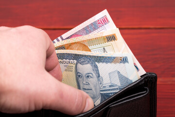 Honduran Lempira in the black wallet