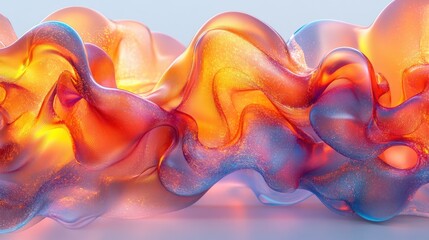 Obraz premium Abstract fluid forms in vibrant colors