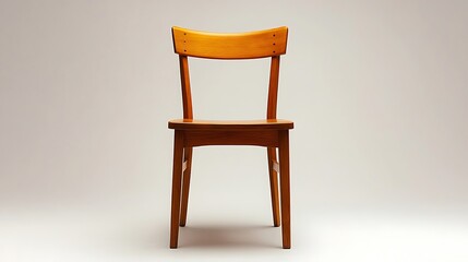 Simple minimalist wooden chair isolated against clean background high resolution photo