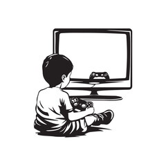 boy playing video game