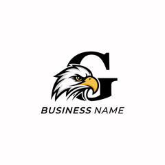Fototapeta premium design logo creative letter G and eagle